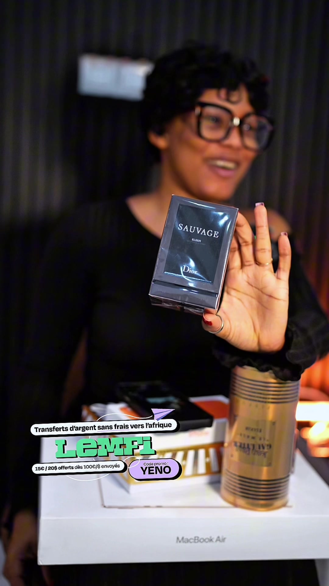 TikTok post by @yenalia20 for LemFi. Caption reads: UNBOXING 🙂‍↔️✨  @@LemFi meilleur application de....