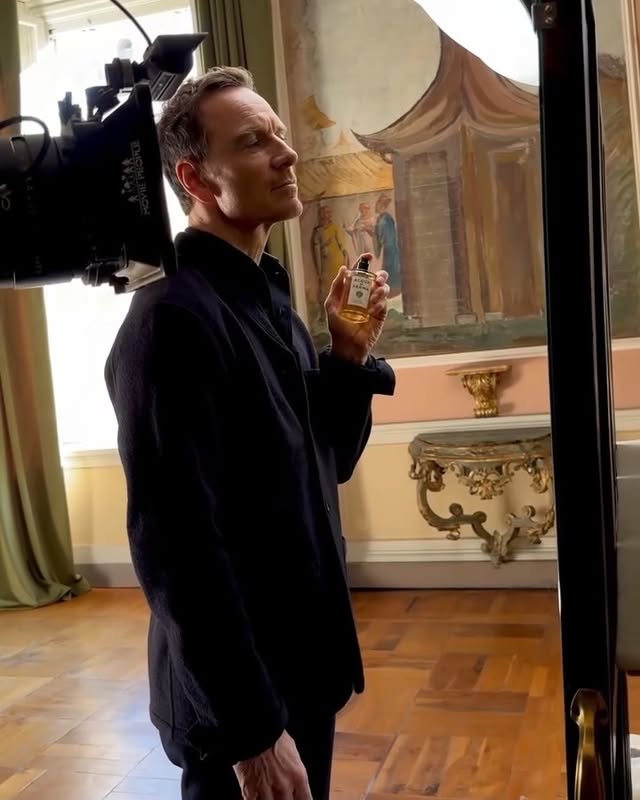 Instagram post by @beatlesfass for Acqua di Parma. Caption reads: Behind the scenes of the new Acqua di Parma 110th....