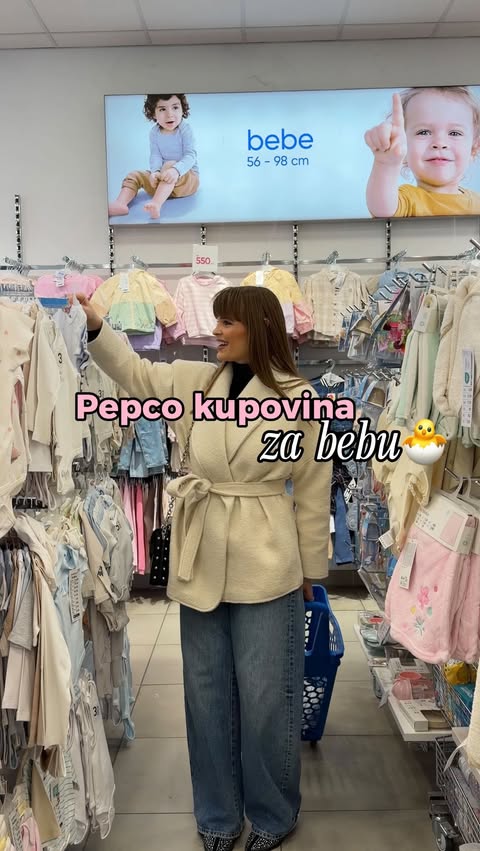 Instagram post by @stilizovana for Pepco. Caption reads: [...] novih stvarčica za bebu. 😂🫠🫠 U @pepcors....