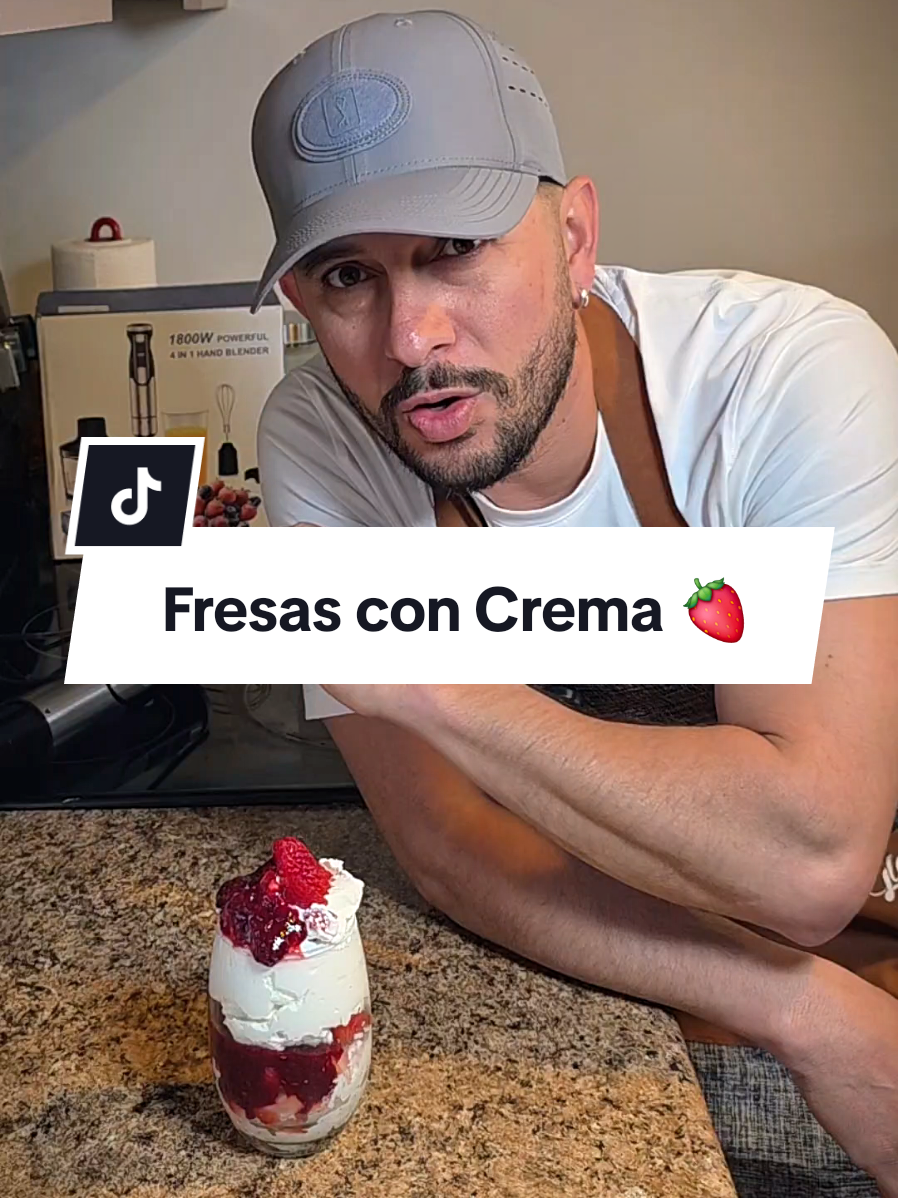 TikTok post by @rafacostacocina for Odiforgo. Caption reads: Fresas con Crema 🍓 @ODIFORGO @ODIFORGO US.