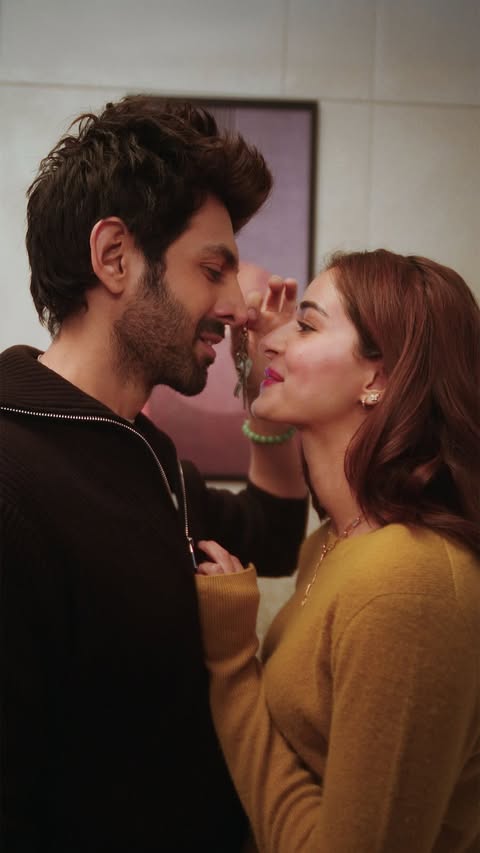 Instagram post by @kartikaaryan for Airbnb. Caption reads: [...] start at check-in. It starts with an @airbnb....