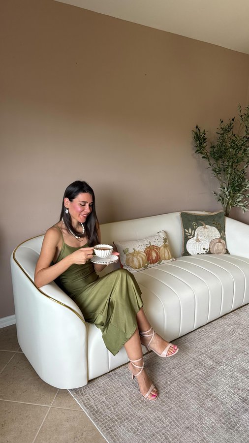 Instagram post by @myusalifee for Homary. Caption reads: This sofa brought a whole new fall vibe into my....