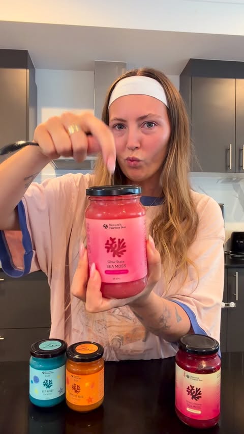 Instagram post by @jordanfairon for Natures Farmer Sea. Caption reads: Trying @naturesfarmersea New Sea Moss range for....