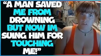 YouTube post by @manguide for Tiege Hanley. Caption reads: "IM Suing Because He Touched Me" Modern Woman....