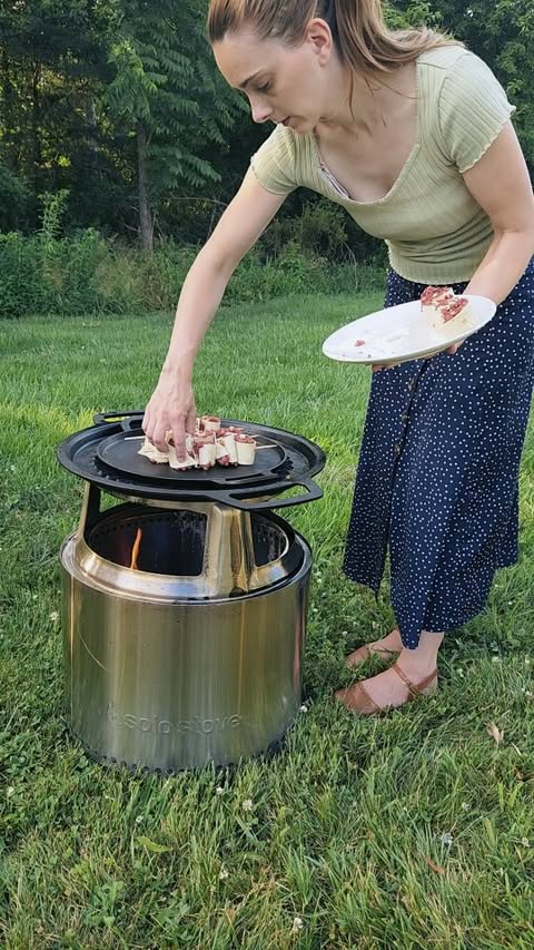 Instagram post by @thistles_and_thread for Solo Stove. Caption reads: [...] by nature. It's even better using our....