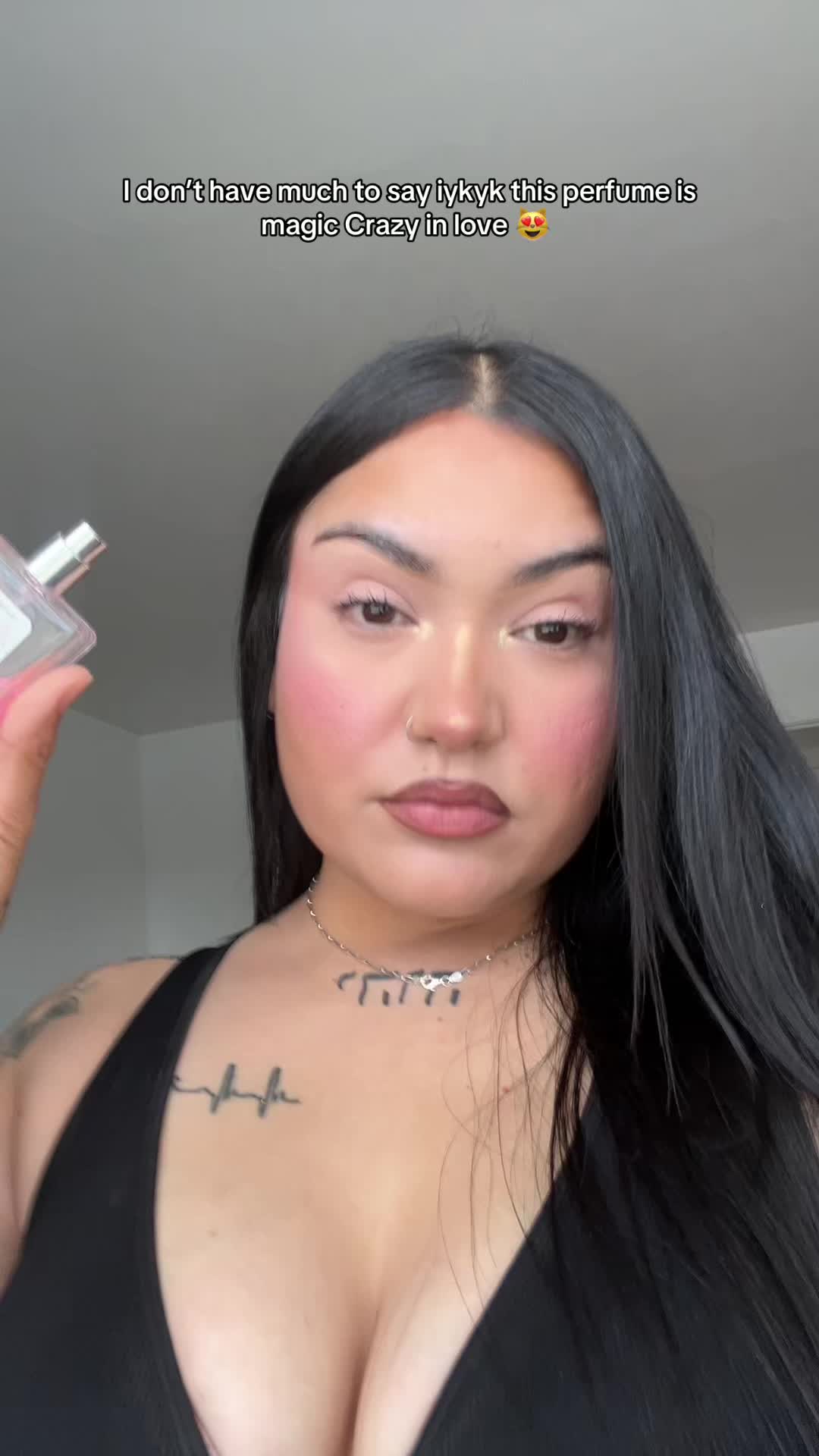 TikTok post by @claudia..zuniga for DLA Cosmetics. Caption reads: DLA cosmetics crazy in love is the best I swear! I....