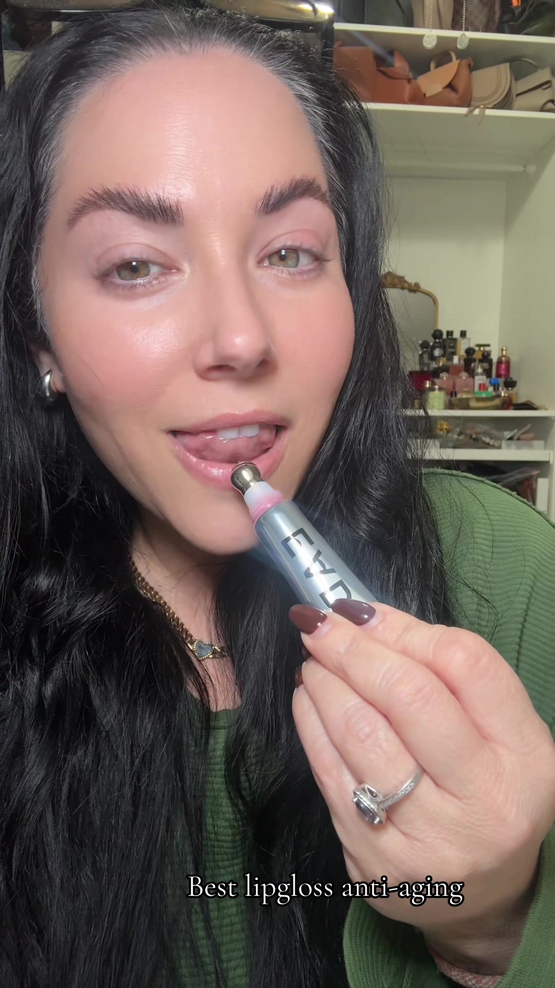 TikTok post by @leymunoz24 for Eadem. Caption reads: Best anti-aging lipgloss by @EADEM #lipgloss....