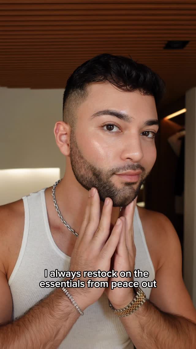 Instagram post by @kushin for Peace Out Skincare. Caption reads: Picking up all the skincare essentials for the....