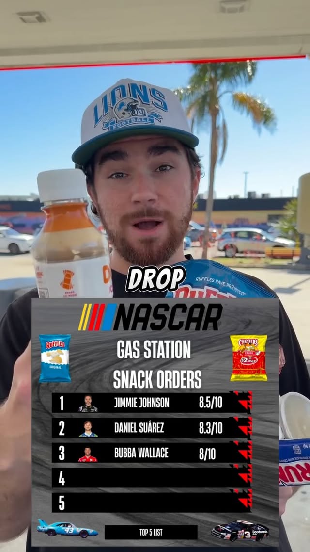 Instagram post by @chat.us.up for NASCAR. Caption reads: [...] Johnson is a man of variety #chatusup....