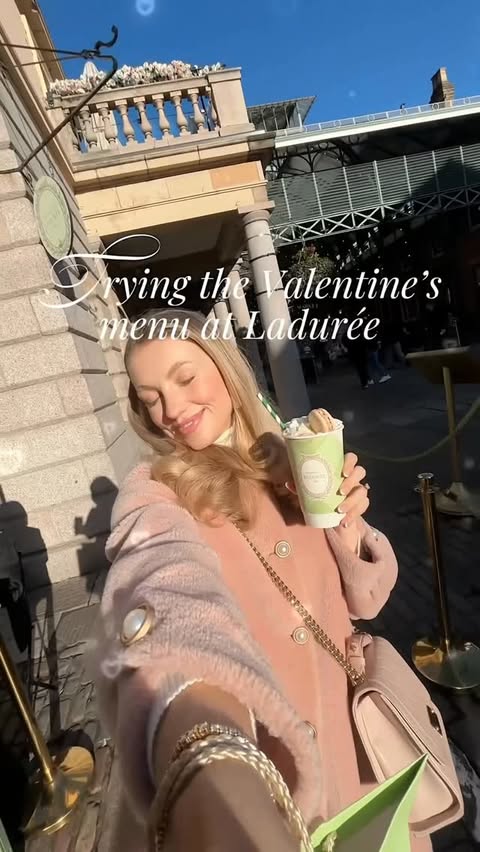 Instagram post by @freddy for LADUREE PARIS OFFICIEL. Caption reads: A must do for the girly girlies this month....