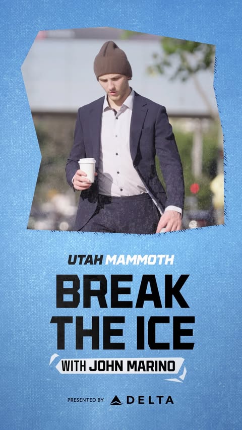 Instagram post by @utahmammoth for Delta Air Lines. Caption reads: Massachusetts made. 💪 Get to know defenseman John....