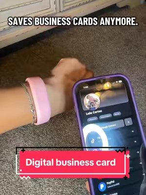 TikTok post by @lulucortes888 for Dotcards. Caption reads: Wear your business card on your wrist #dotcard....