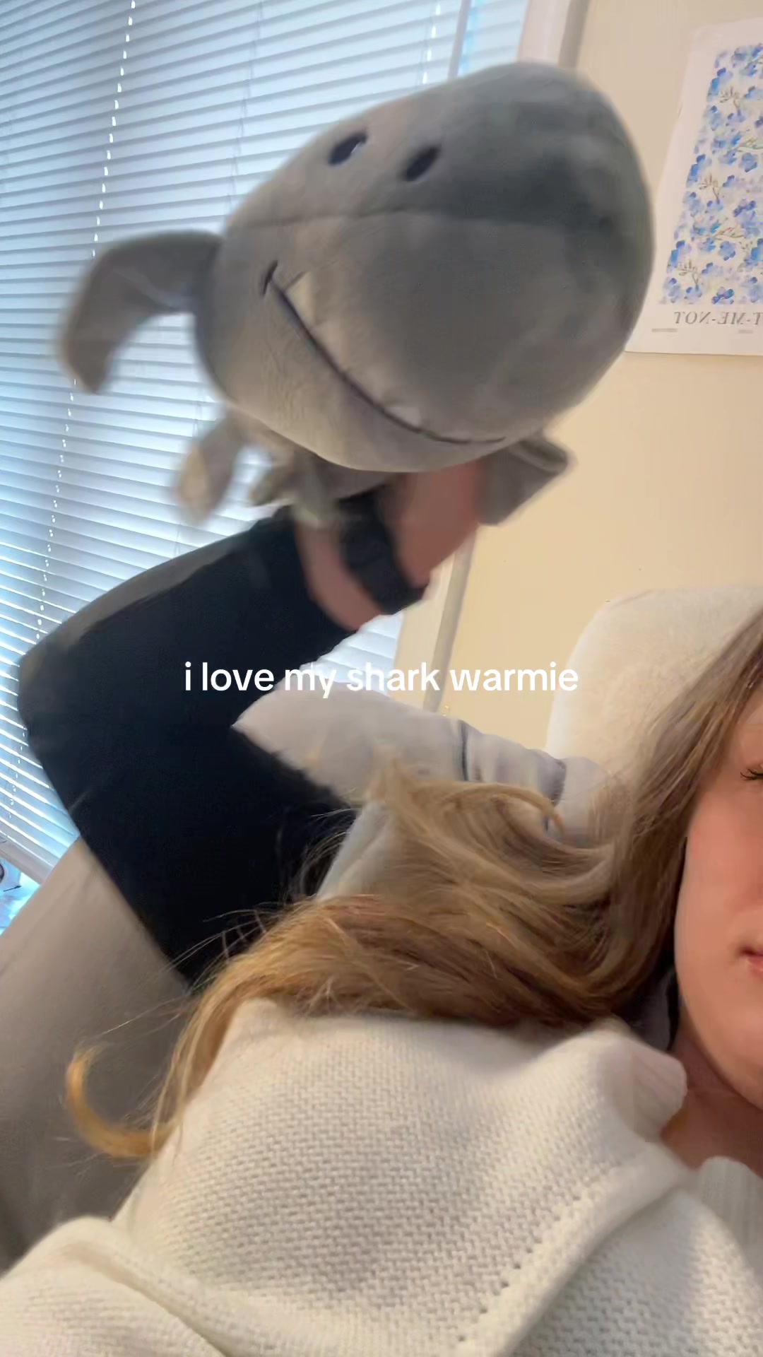 TikTok post by @tessa.stpierre for Warmies. Caption reads: i love him. i need names tho #warmies #shark....