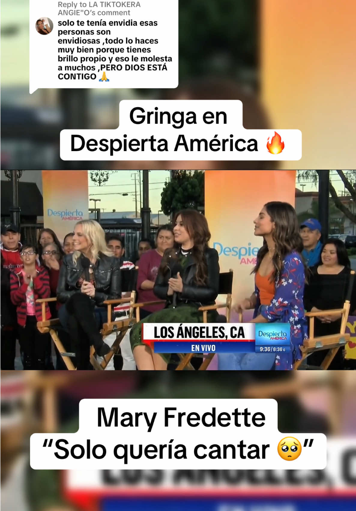 TikTok post by @maryfredette for Univision. Caption reads: Replying to @LA TIKTOKERA ANGIE"O en @Despierta....