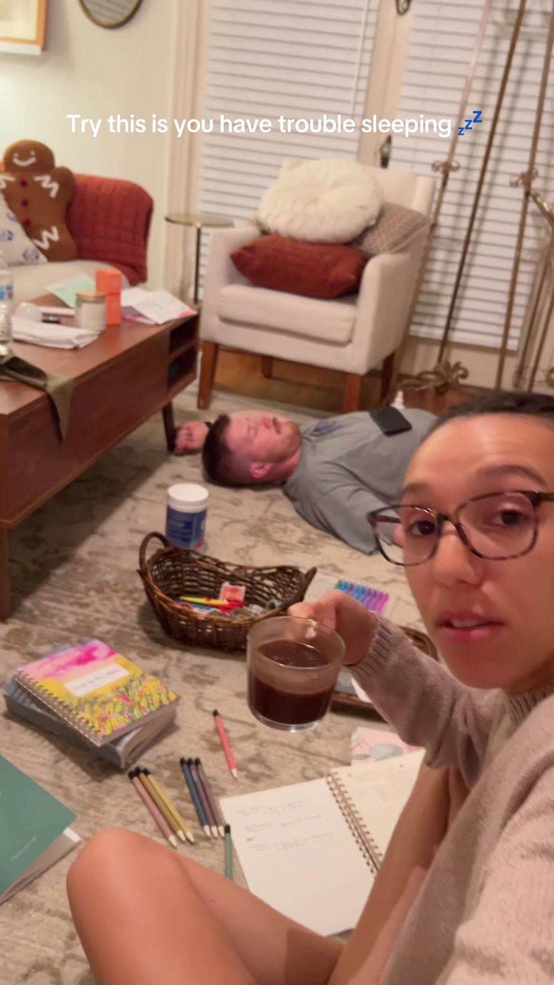 TikTok post by @bbyyjaayy for MoonBrew. Caption reads: [...] me as it is my husband🙃💤🥱 #sleep....