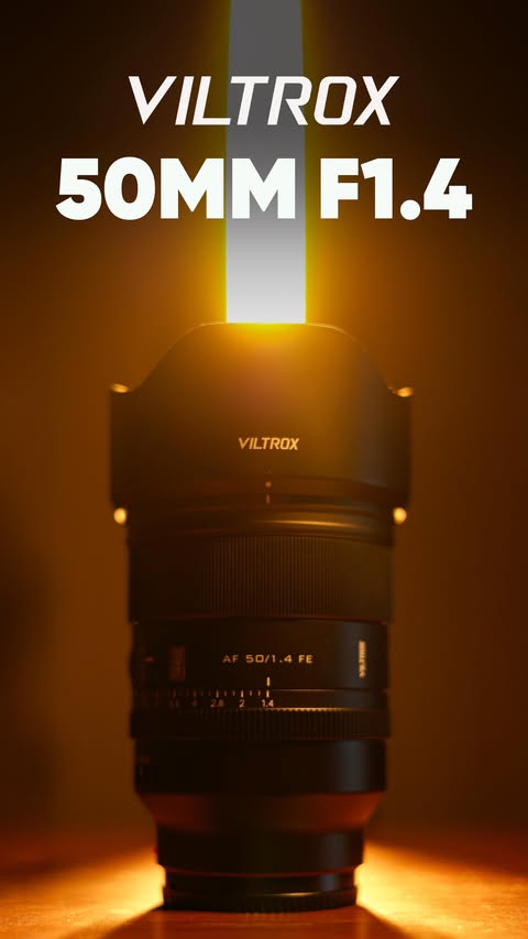 Instagram post by @imdypro for Digitek. Caption reads: Meet the VILTROX 50mm F1.4 Pro FE, a fast,....