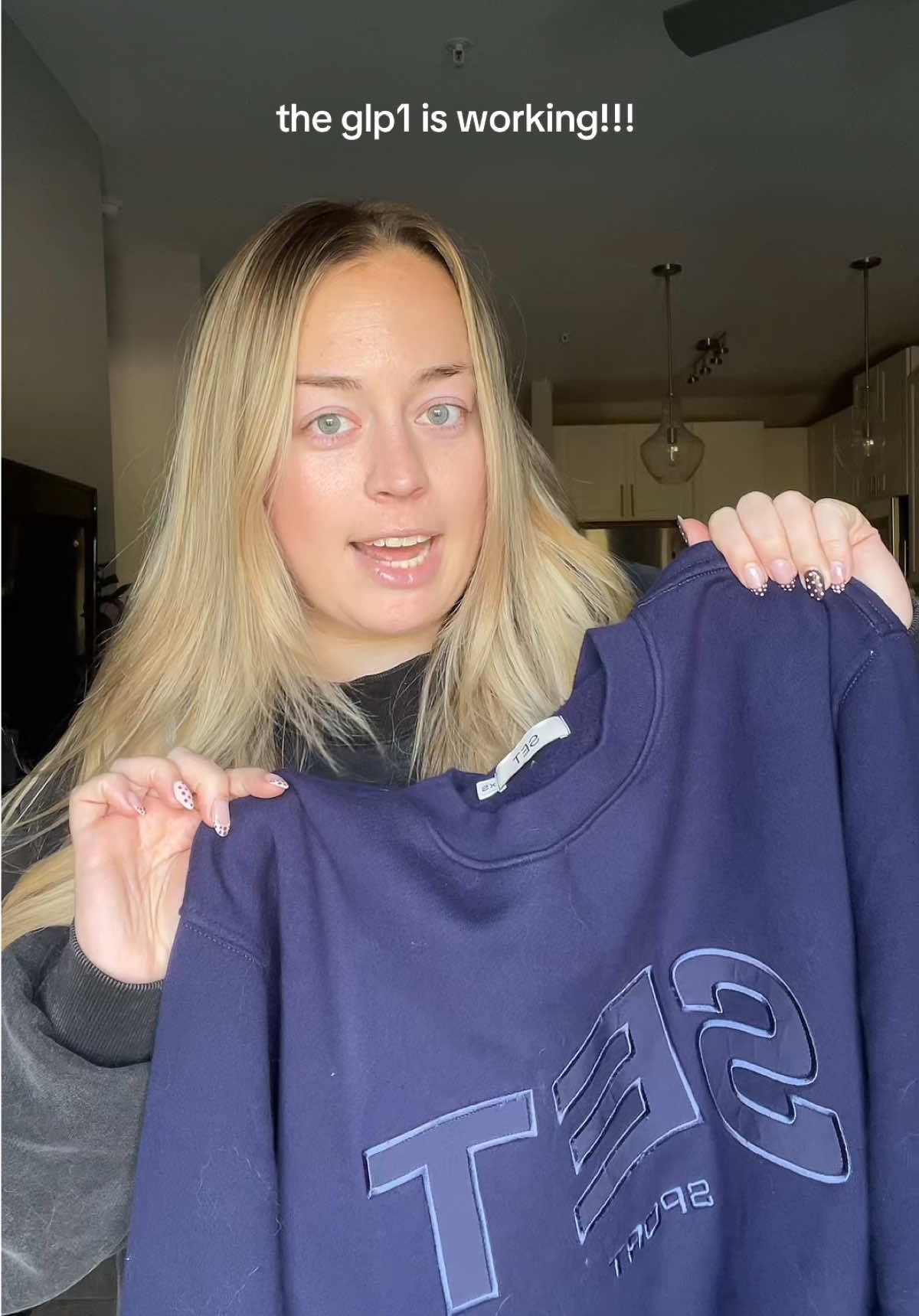 TikTok post by @jordytings for SET ACTIVE. Caption reads: [...] imma splurge on: crewnecks & glp1 #setactive....