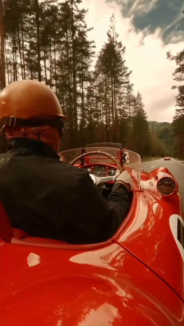 Instagram post by @kein for Ferrari. Caption reads: Through Dolomites roads into clouds 🏔️ 
@ferrari.