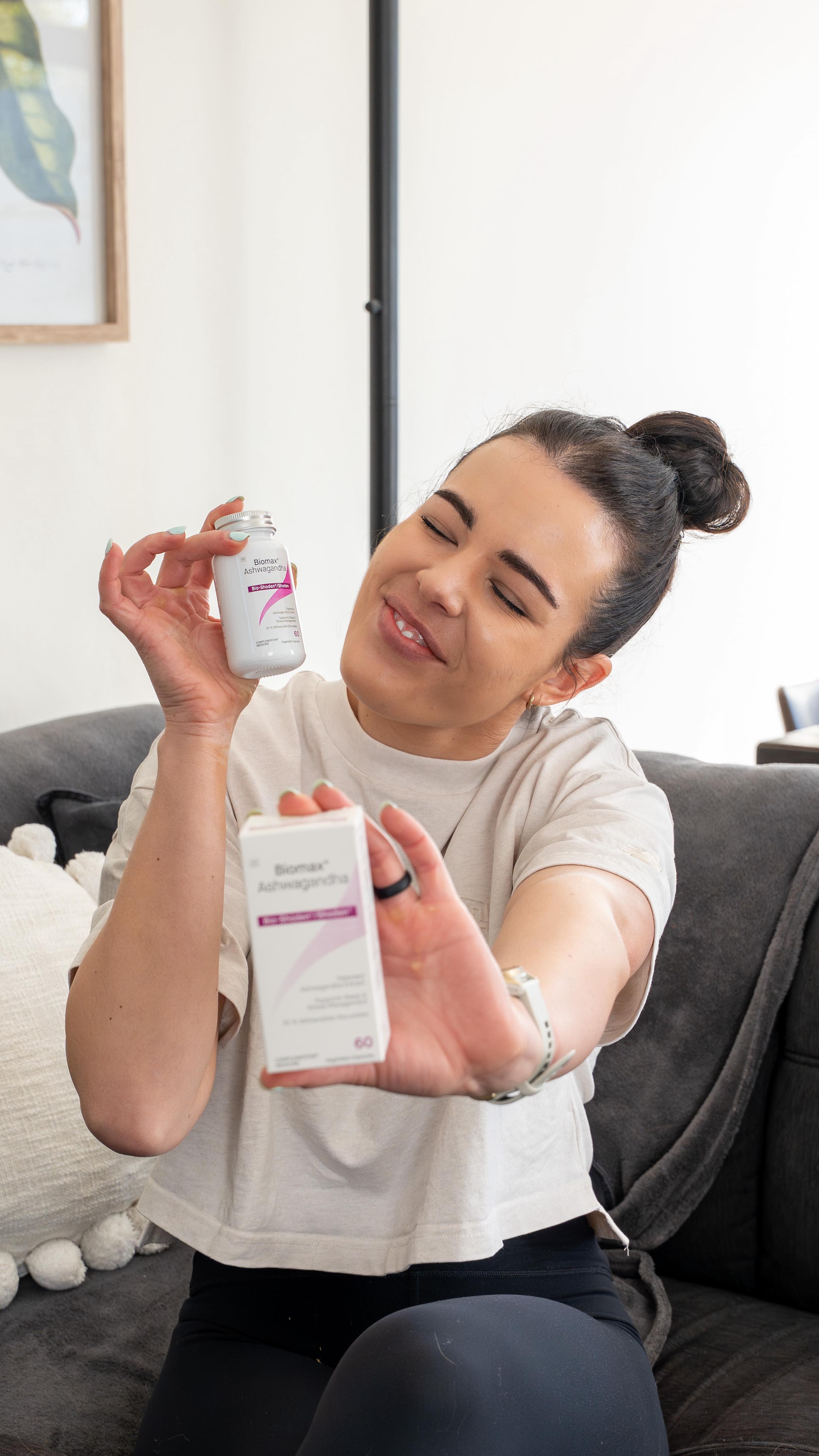 Instagram post by @coachedby_vicks for Phytoceutics. Caption reads: Coyne Biomax®️ Ashwagandha is back in my....