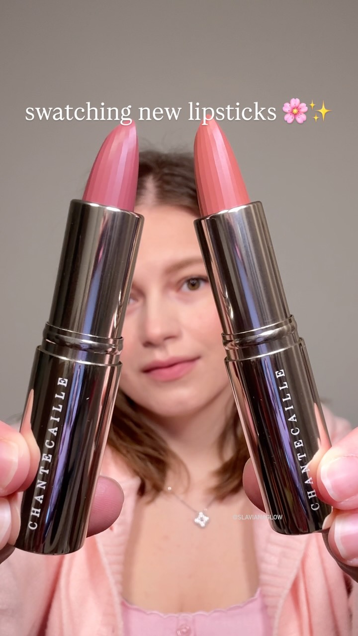 Instagram post by @slavianaglow for Chantecaille. Caption reads: wholesome autumn shades 🥹🍂🍁

@chantecaille Lip....