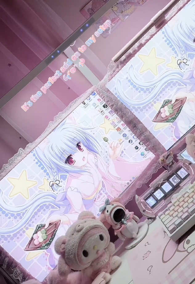 TikTok post by @_bunn11_ for Quntis. Caption reads: Upgrading my setup with  @Quntis LED Desk Lamp!✨💖....