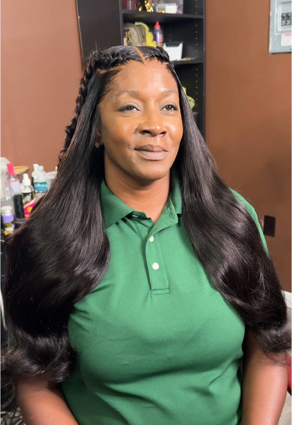 TikTok post by @hairbytoudie for Pizazz Hair. Caption reads: @Pizazz Hair Shop @Pizazzhairstore #callmetoudie....