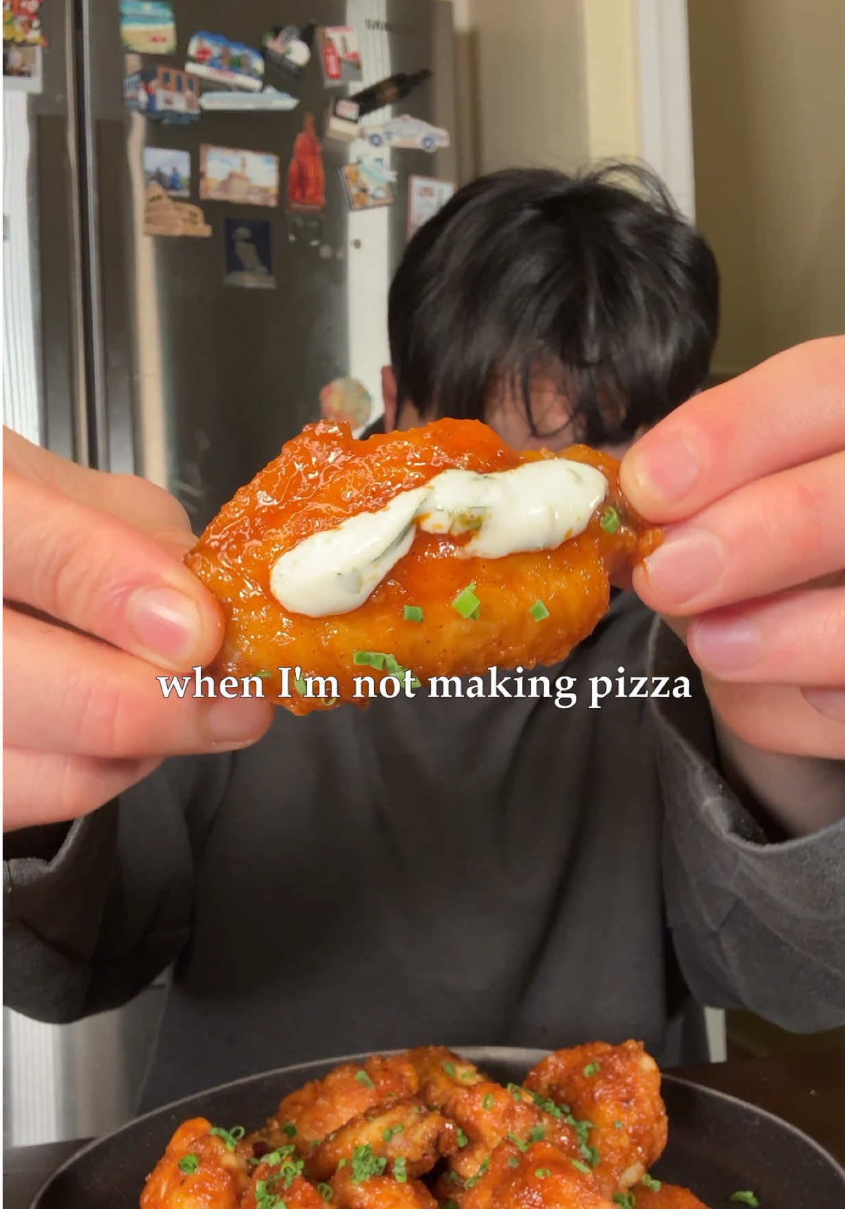 TikTok post by @tdk0420 for Instant Pot. Caption reads: Buffalo wings baked at 400°F for 20 minutes in the....