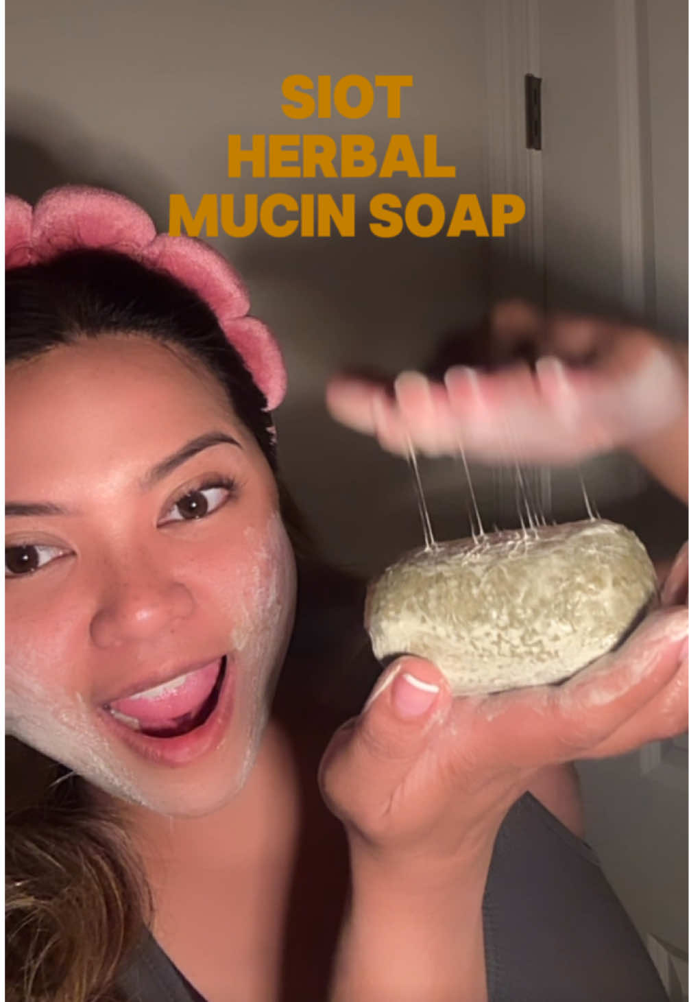 TikTok post by @andreayellstoo for Siot US. Caption reads: Bar soaps are back in! Love this Korean Herbal....