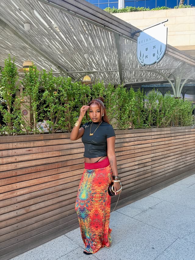 Instagram post by @plight_alwayzee for SHEIN. Caption reads: [...] 44996586 Skirt : 🆔 32833118 SHEIN Fit Check....