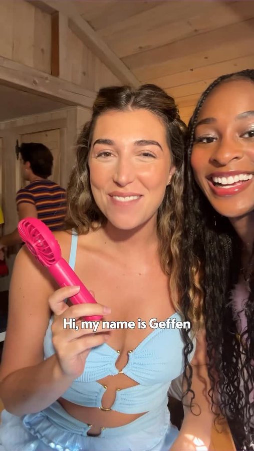 Instagram post by @chris.angelis for Tubi. Caption reads: on-set roll call with the cast of Glamping.