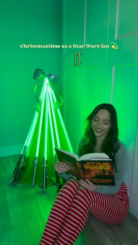 Instagram post by @blaynesadventures for NSabers. Caption reads: [...] 🤭🎄

using my replica collection from....