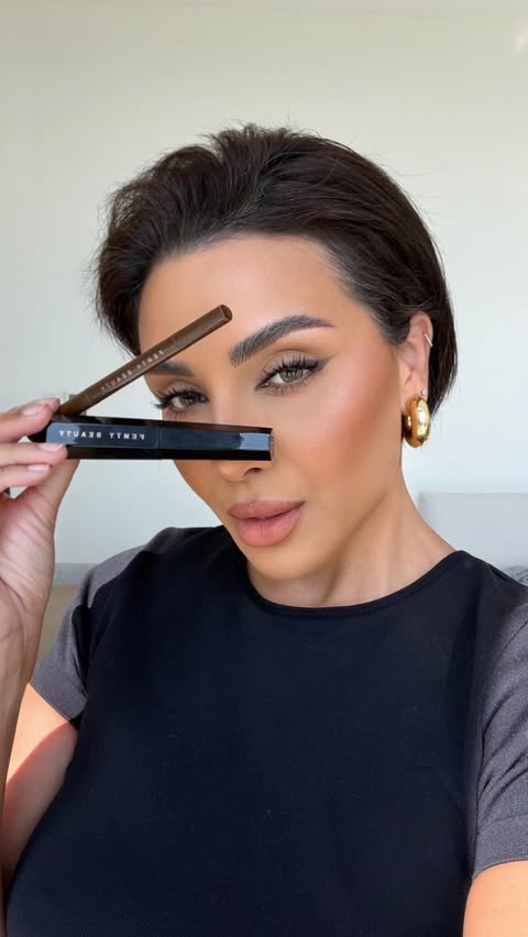 Instagram post by @ninaubhi for Fenty Beauty. Caption reads: The new Fenty Beauty Fine Linez gel eyeliner....