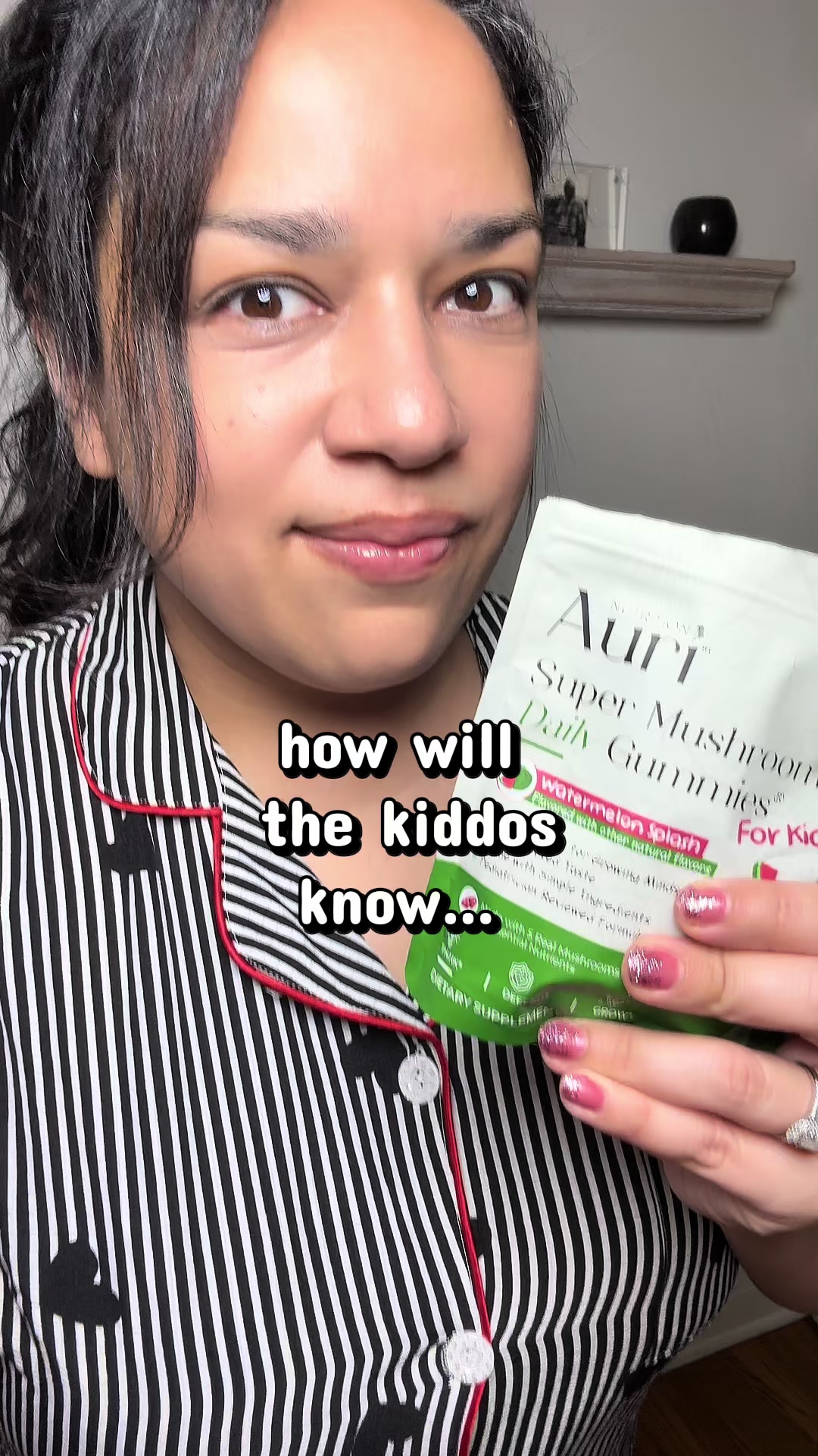 TikTok post by @jormery21 for Auri Nutrition. Caption reads: @Auri Nutrition #gummies #auri #kiddos [...].