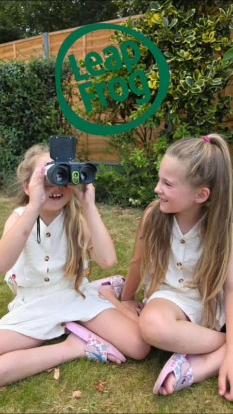 Instagram post by @trot_on_twins for LeapFrog USA. Caption reads: 🔍 Adventure starts the moment you step outside!....