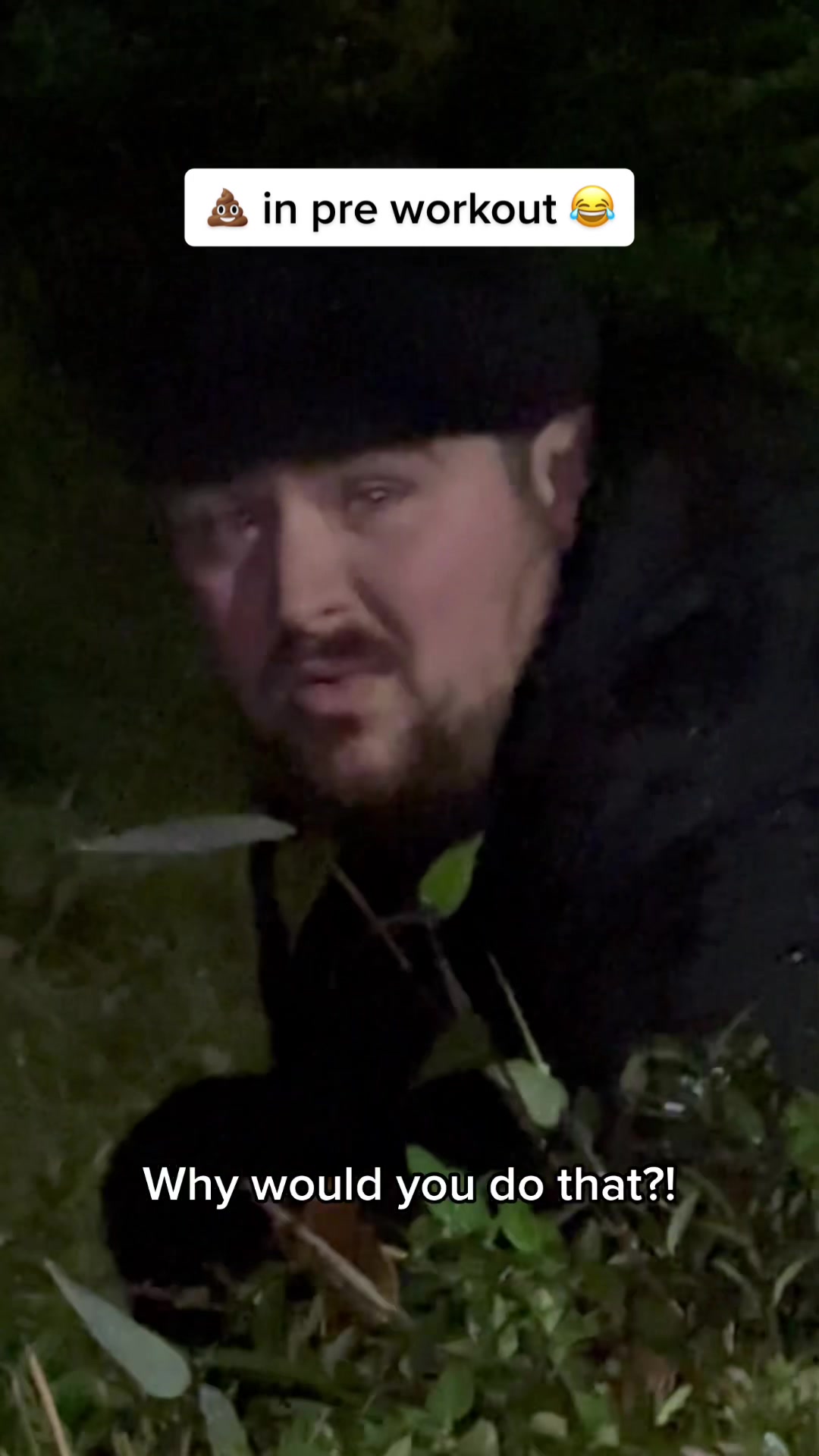 TikTok post by @cameramancarl for The Conqueror Virtual Challenges. Caption reads: Laxatives in pre workout 💩😂 download the....