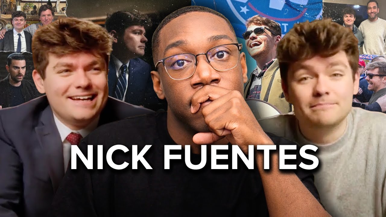 YouTube post by @amirxodom for Morgan & Morgan. Caption reads: Reacting to the Most Viral Nick Fuentes Clips.