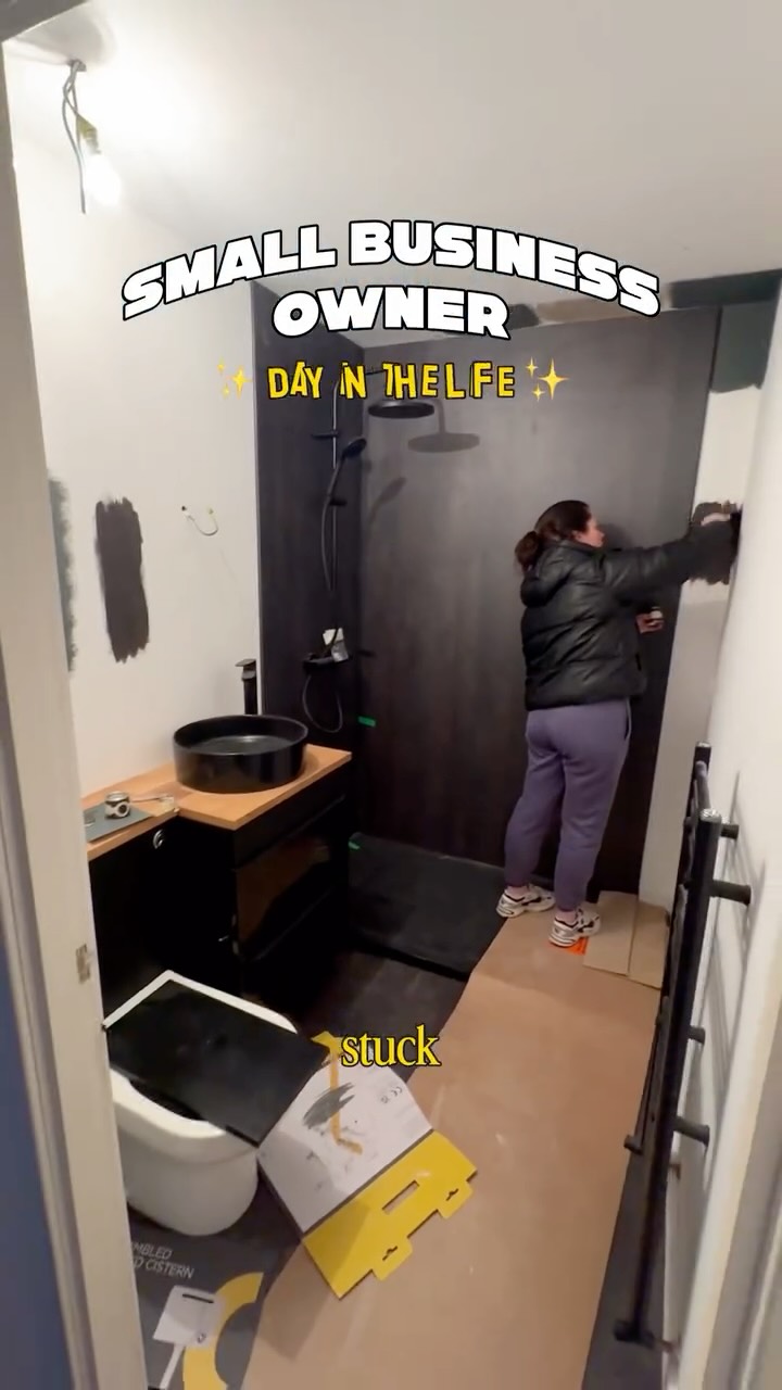 Instagram post by @renovate_with_emma for STABILA. Caption reads: What running a property business actually looks....