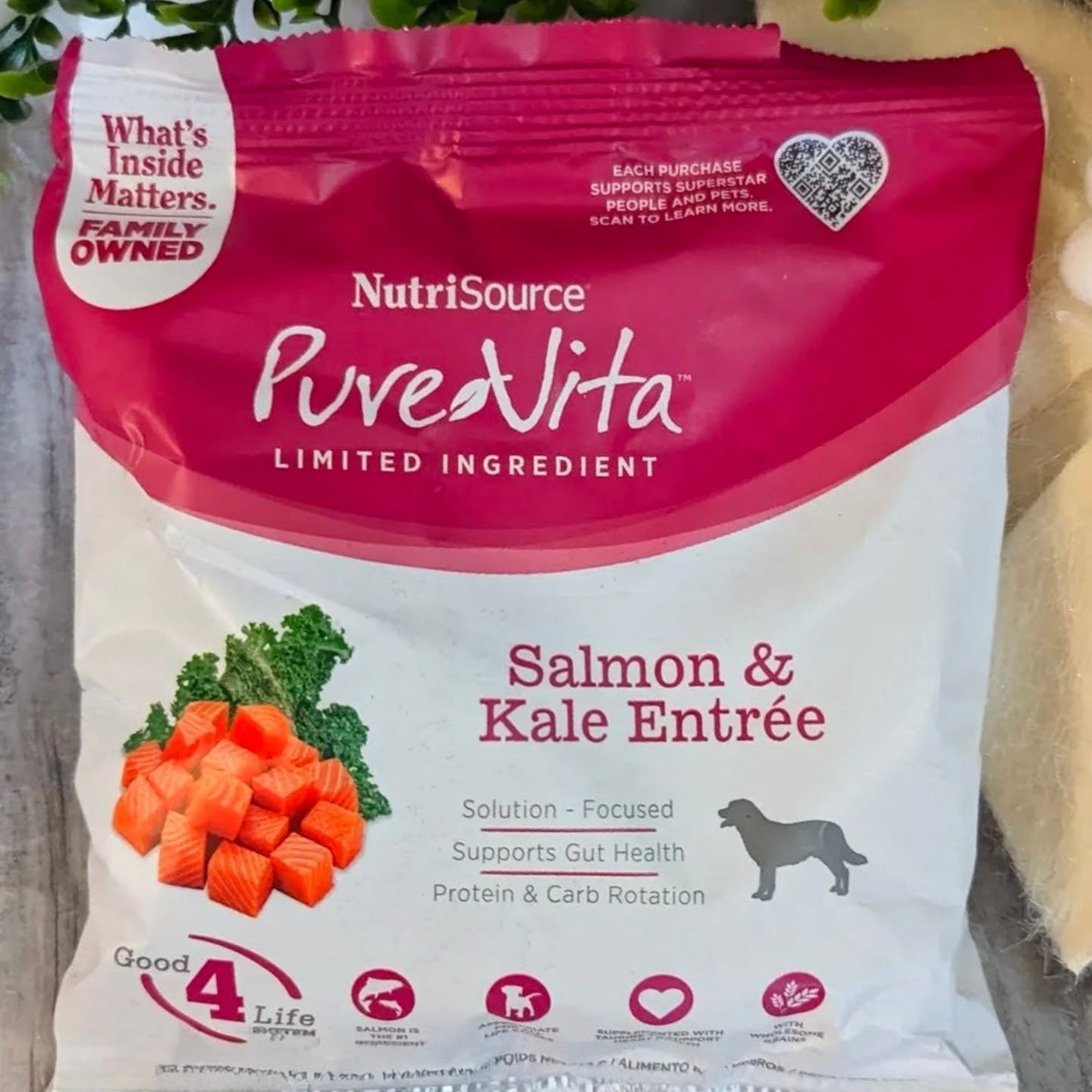 Instagram post by @jmeans77 for NutriSource Pet Foods. Caption reads: [...] as our new puppy. @influenster....