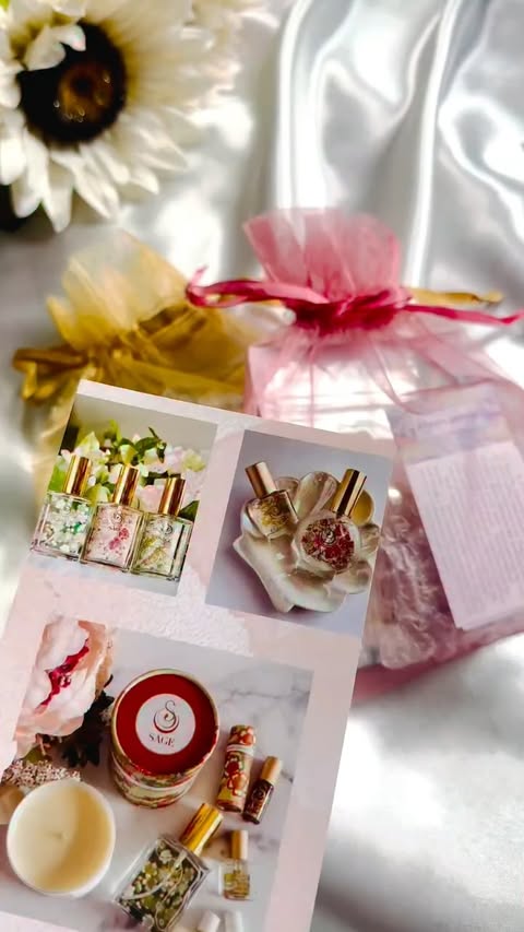 Instagram post by @aria04440 for The Sage Lifestyle. Caption reads: The Sage Lifestyle perfumes are gemstone-inspired,....