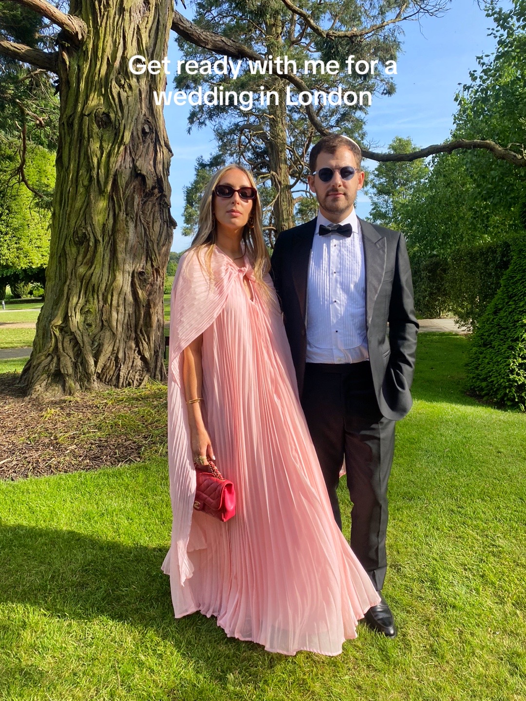 TikTok post by @charlotteleahcollins for FACEGYM. Caption reads: [...] for a black tie wedding in london with....