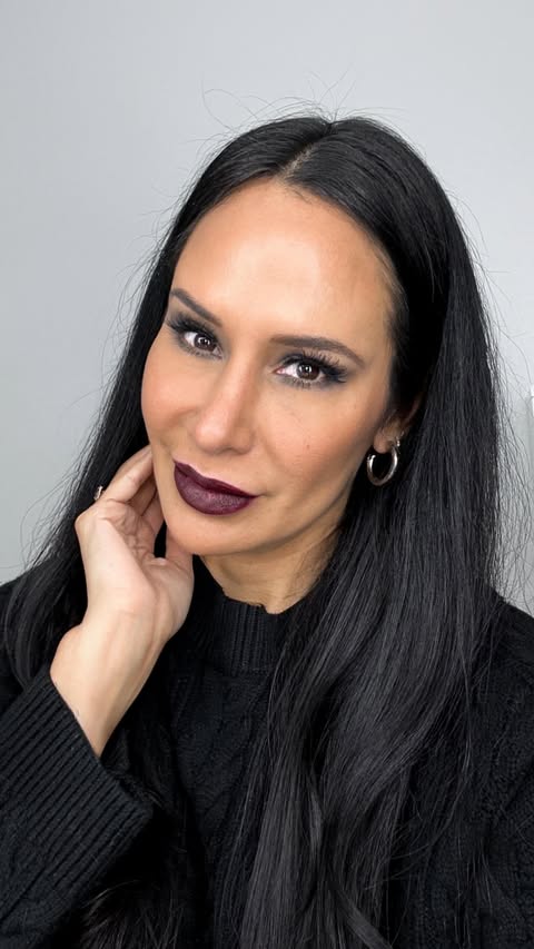 Instagram post by @jodelarosaa for Sharpie. Caption reads: Winter makeup inspo for your next holiday party ❄️....