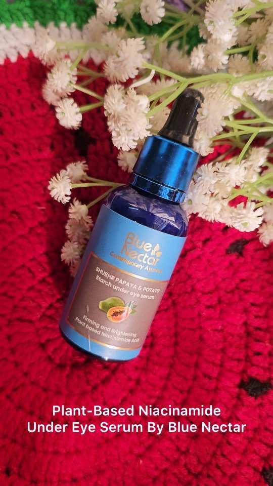 Instagram post by @nikitamishraofficial_37 for Blue Nectar. Caption reads: #ad #collaboration 

💛 All eyes on the NEW....