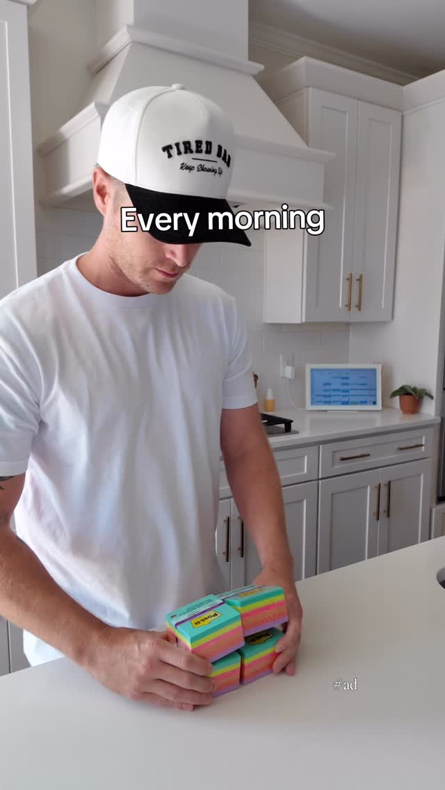 Instagram post by @thetireddad for Post-it. Caption reads: #ad Do you leave notes in your child’s lunches?....