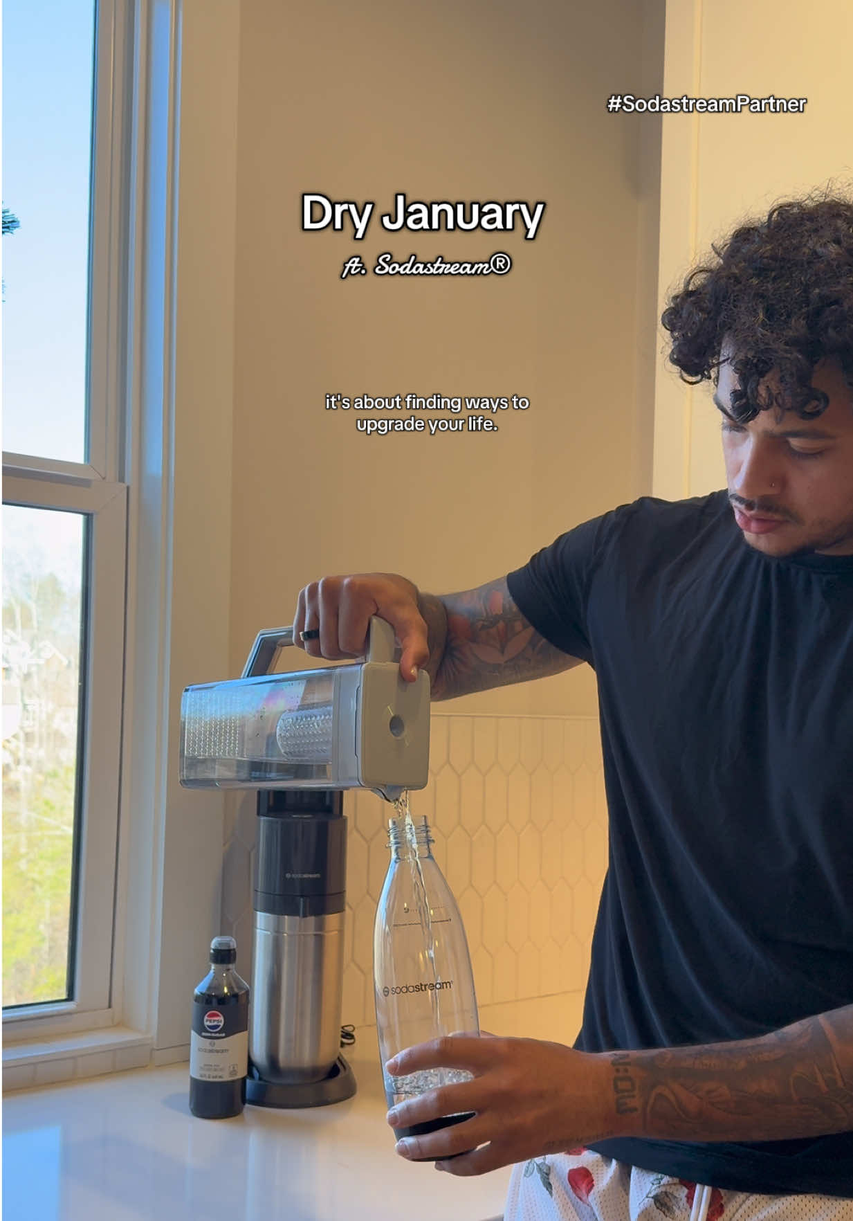 TikTok post by @bradengalloway for SodaStream. Caption reads: [...] without sacrificing the fizz. @SodaStreamUSA....