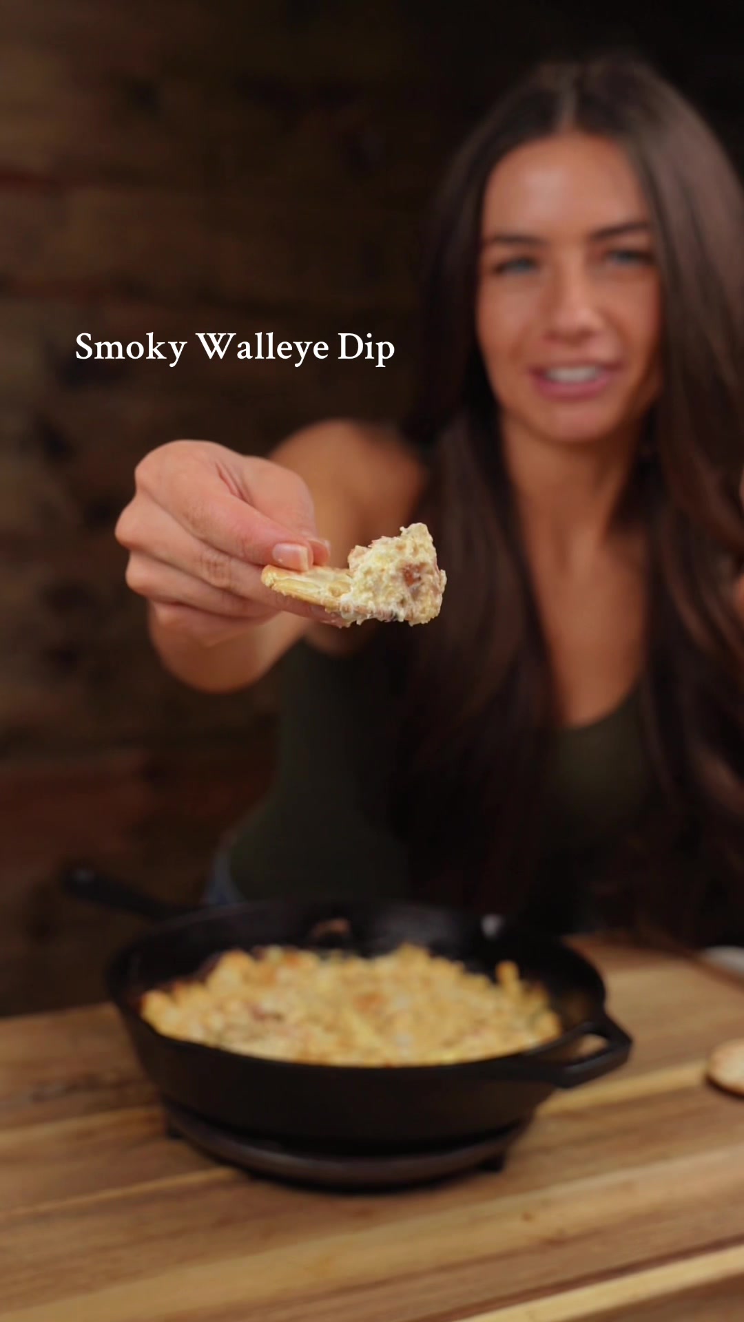 TikTok post by @jenniferdanella for Bear Mountain BBQ. Caption reads: Smoky Walleye Dip for the win! Full recipe is on....