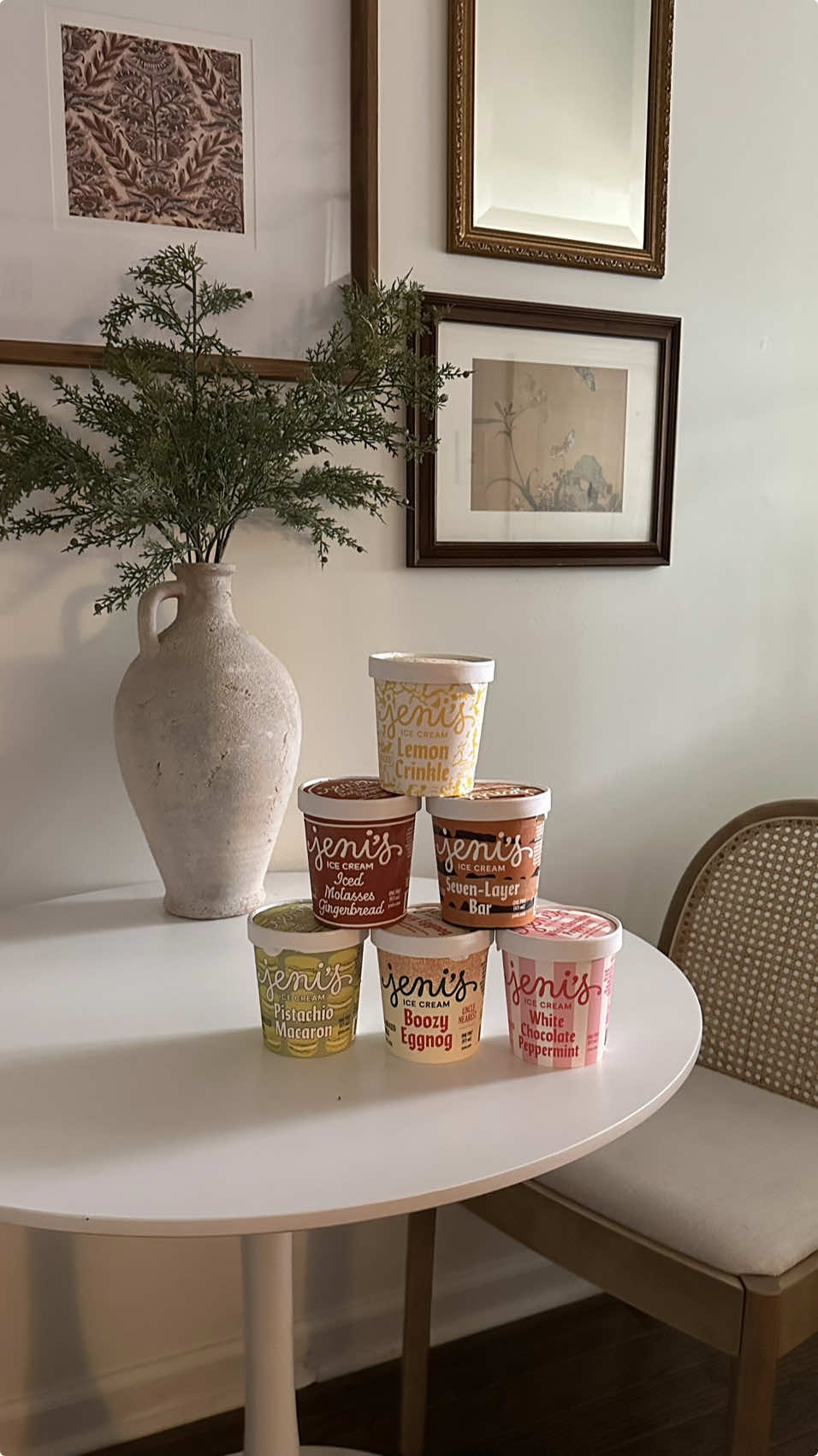 TikTok post by @rileyelisewelner for Jeni's Splendid Ice Creams. Caption reads: spending the evening snuggled up and in the....