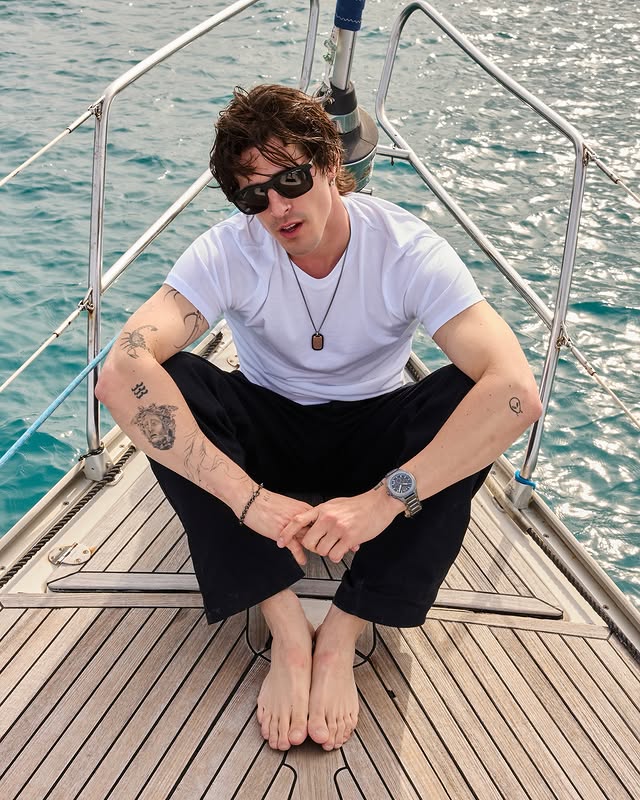 Instagram post by @matthiasgeerts for Armani Exchange. Caption reads: [...] season opening ⚓ muchas gracias....