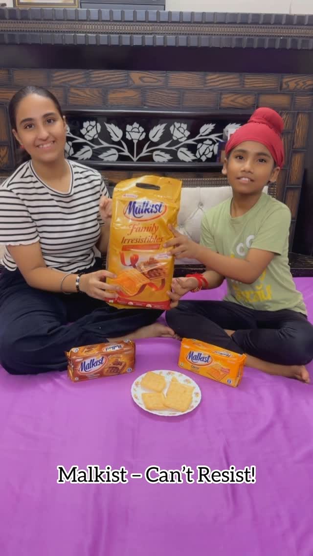 Instagram post by @manyakauroberoi for Malkist Premium Crackers. Caption reads: Warning: This Malkist @malkist_official Family....