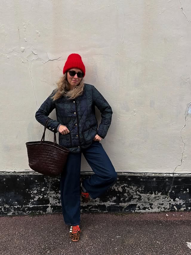 Instagram post by @prunella_poppy for Joules. Caption reads: Pattern clash, weekend edition ✌🏻 Contains pr....
