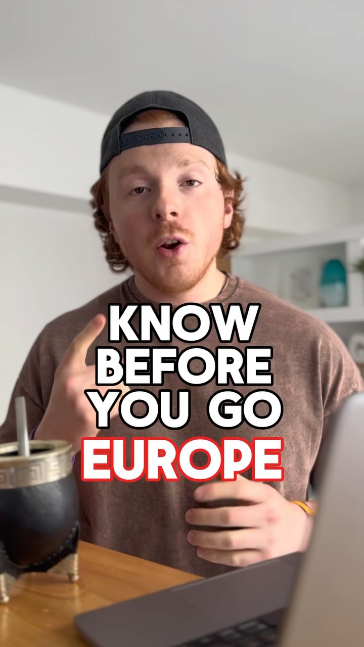Instagram post by @christian.grossi_ for Saily. Caption reads: 3 Must Knows before traveling to Europe 🌏

While....